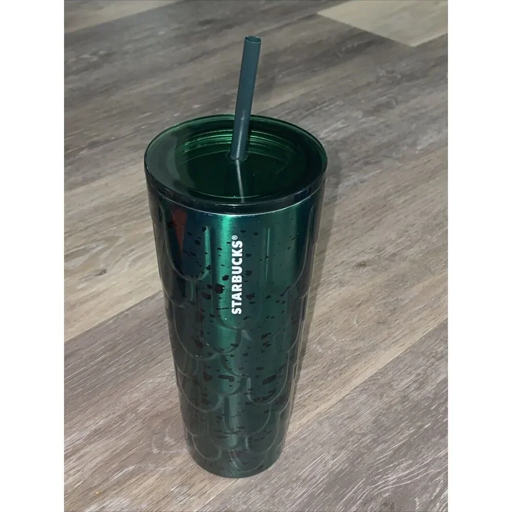 New Starbucks 2024 Anniversary Siren Core Green Scales Spotted SS Tumbler